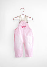 Load image into Gallery viewer, Please Mom Pink Bow Barrel Overalls *RUNS SMALL*