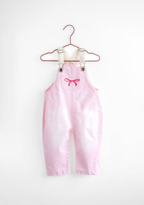 Please Mom Pink Bow Barrel Overalls