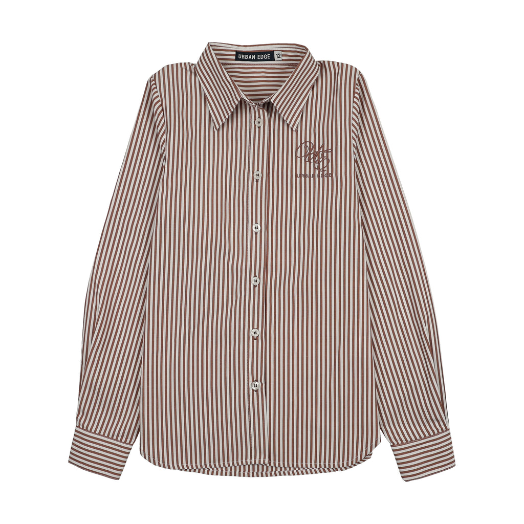 Urban Edge Pinstriped Shirt - Brown