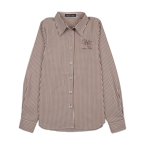 Urban Edge Pinstriped Shirt - Brown