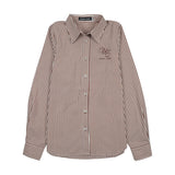Urban Edge Pinstriped Shirt - Brown