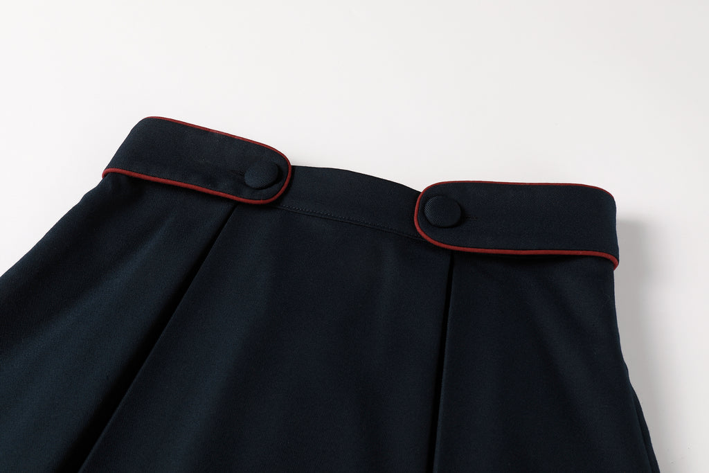 Nou Nelle Piped Navy Skirt