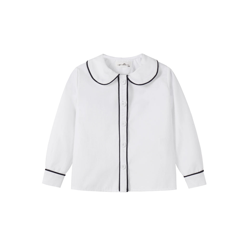 Nou Nelle Boys Piped Blouse And Suspender Pants