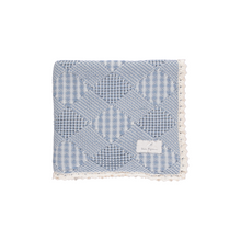 Load image into Gallery viewer, Bebe Organic Plaid Blanket - Blue Plaid Patchwork