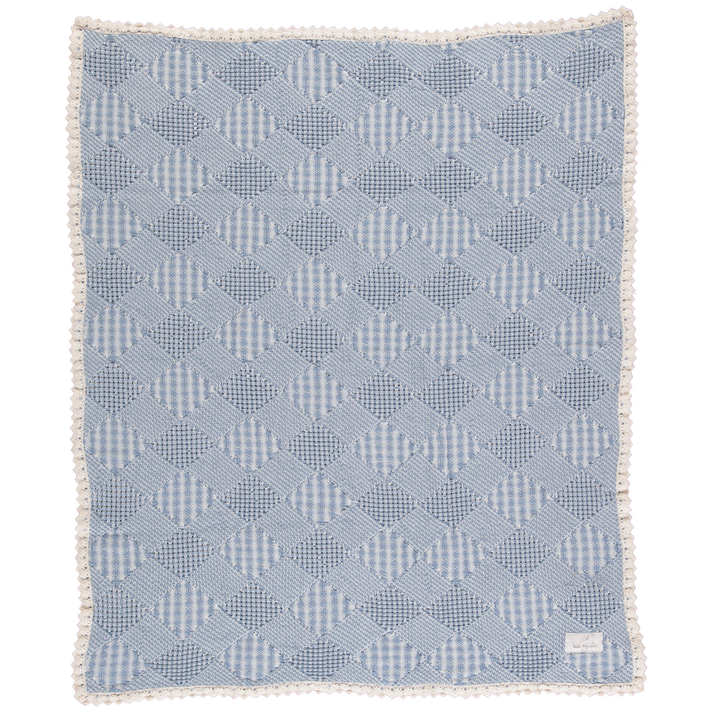 Bebe Organic Plaid Blanket - Blue Plaid Patchwork