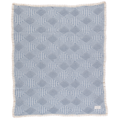 Bebe Organic Plaid Blanket - Blue Plaid Patchwork