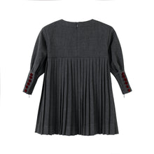 Load image into Gallery viewer, Nou Nelle Pleated Button Dress - Dark Grey