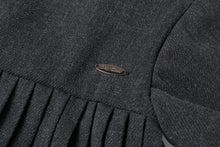 Load image into Gallery viewer, Nou Nelle Pleated Button Dress - Dark Grey