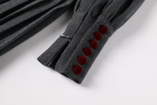 Load image into Gallery viewer, Nou Nelle Pleated Button Dress - Dark Grey