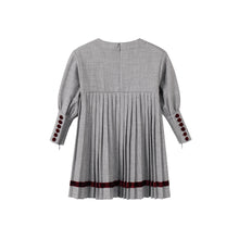 Load image into Gallery viewer, Nou Nelle Pleated Button Dress - Light Grey