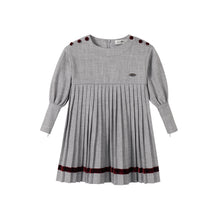 Load image into Gallery viewer, Nou Nelle Pleated Button Dress - Light Grey