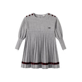 Nou Nelle Pleated Button Dress - Light Grey