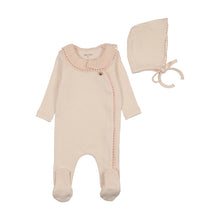 Load image into Gallery viewer, Bee &amp; Dee Pleated Collar Footie And Bonnet - Pinkalicious