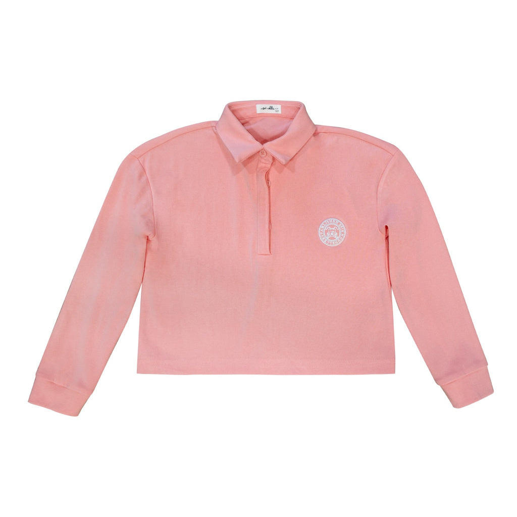 Nou Nelle Polo Cropped Tee - Coral