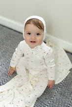 Load image into Gallery viewer, Bee &amp; Dee Pointelle Pretty Petals Footie And Bonnet - Ivory Girls