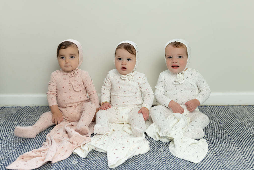 Bee & Dee Pointelle Pretty Petals Layette Set - Ivory Boys