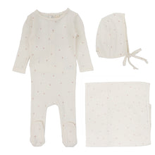 Load image into Gallery viewer, Lilette Printed Pointelle 3PC Layette Set - Cream / Floral