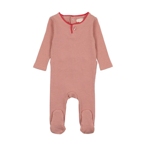 Lil Legs Ribbed Footie - Pink