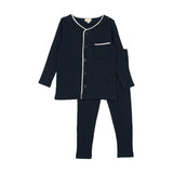 Lil Legs Ribbed Lounge Set - Navy