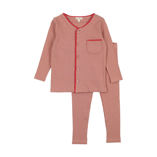 Lil Legs Ribbed Lounge Set - Pink