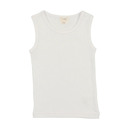 Lil legs Ribbed Tank - Pure White