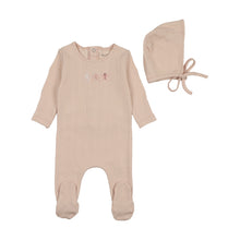 Load image into Gallery viewer, Bee &amp; Dee Rattles Pointelle Footie And Bonnet - Pastel Pink