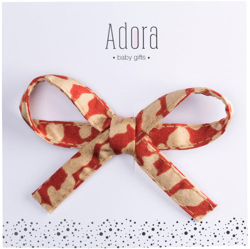 Adora Red Leopard Ribbon Bow Clip