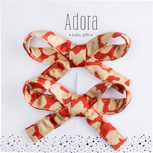 Adora Red Leopard Ribbon Bow Set