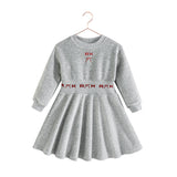 Retro Kid Reese Scuba Velour Dress - Grey/Red