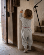 Load image into Gallery viewer, Retro Kid Reese Baby Girl Overalls Set - Grey/Red
