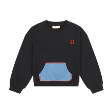 Load image into Gallery viewer, Retro Kid Remy Kangaroo Pocket Sweatshirt - Black/Red