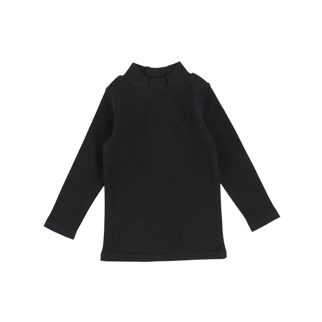 Lil legs Ribbed Mock Neck - Black