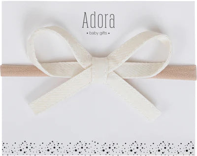 Adora Ribbon Bow Headband - Ivory