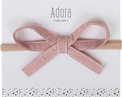 Adora Ribbon Bow Headband - Rose