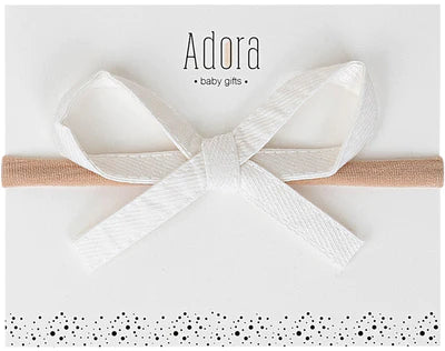 Adora Ribbon Bow Headband - White