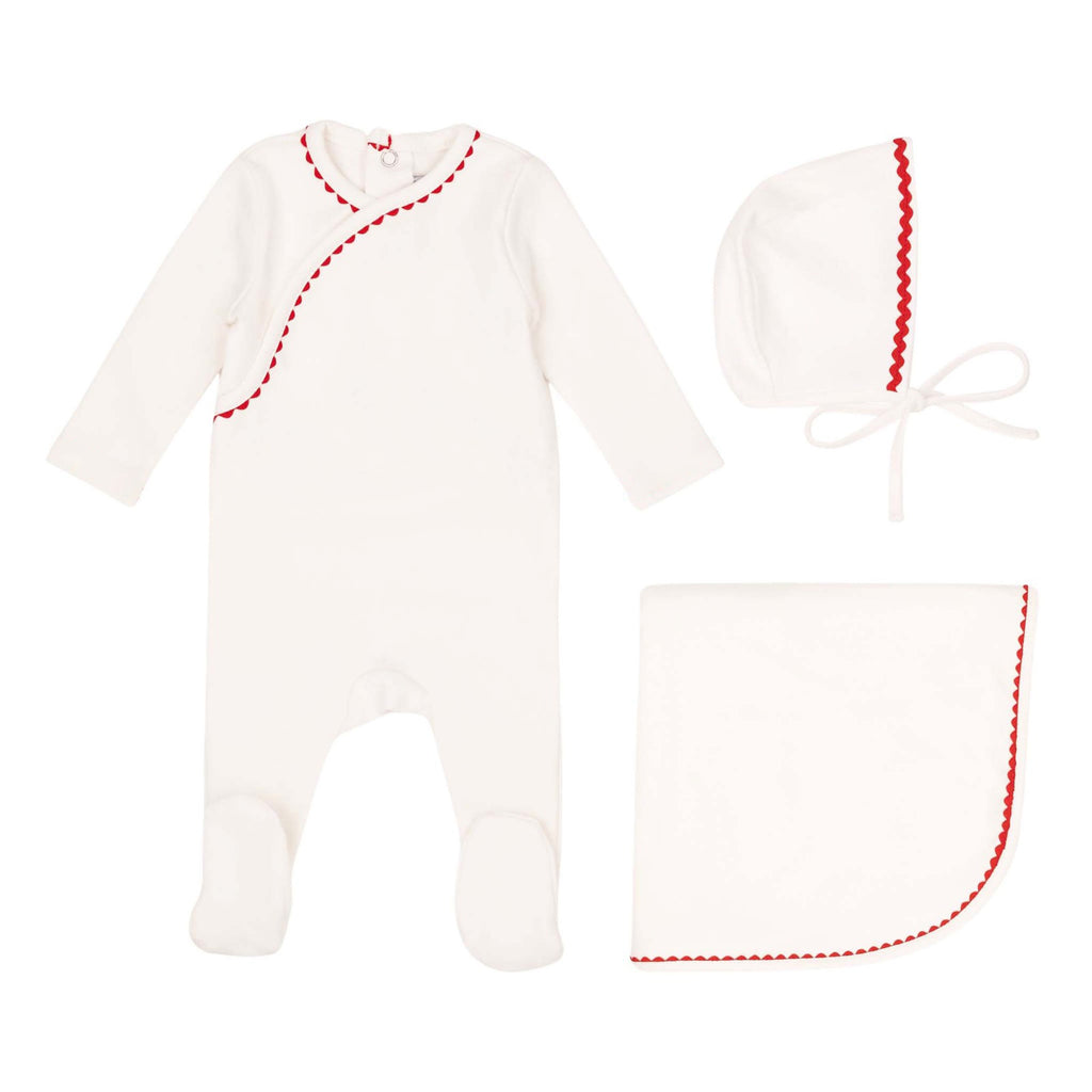 Mini Label Classic Ric Rac Set - Red On White