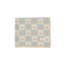 Load image into Gallery viewer, Bebe Organic Rocking Horse Blanket - Blue Patchwork