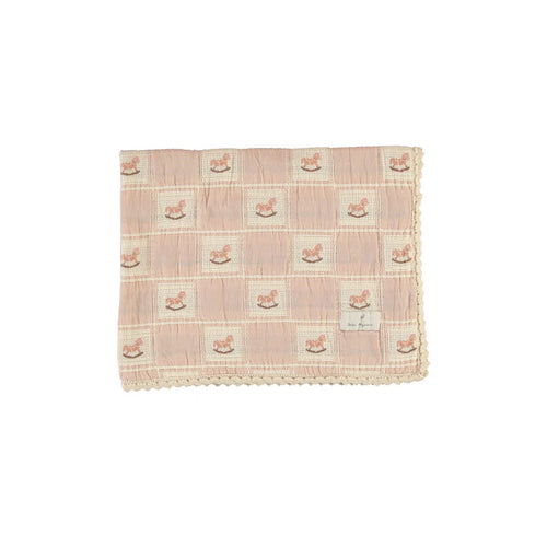 Bebe Organic Rocking Horse Blanket - Mauve Patchwork