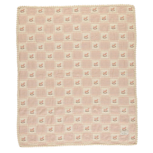 Bebe Organic Rocking Horse Blanket - Mauve Patchwork