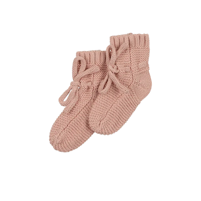 Peluche Knit Booties - Rose