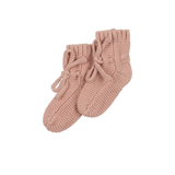 Peluche Knit Booties - Rose