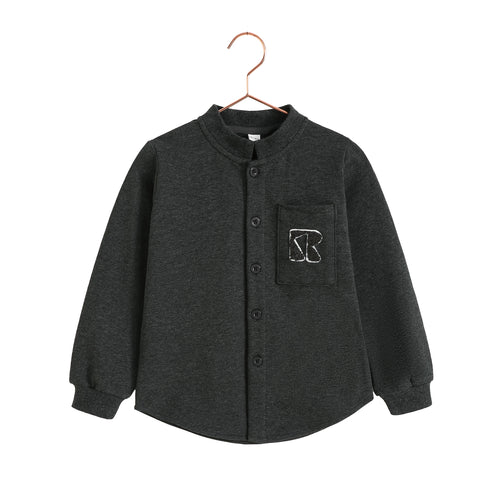Retro Kid Rowan French Terry Boys Shirt - Grey