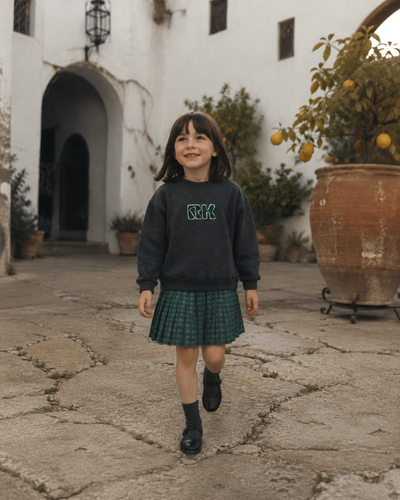 Retro Kid Rowan Sweat Pleated Dress - Grey