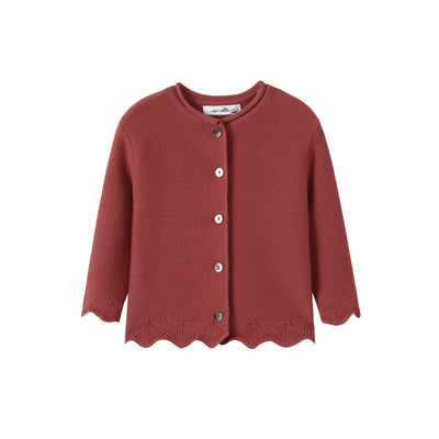 NouNelle Rust Scallop Cardigan