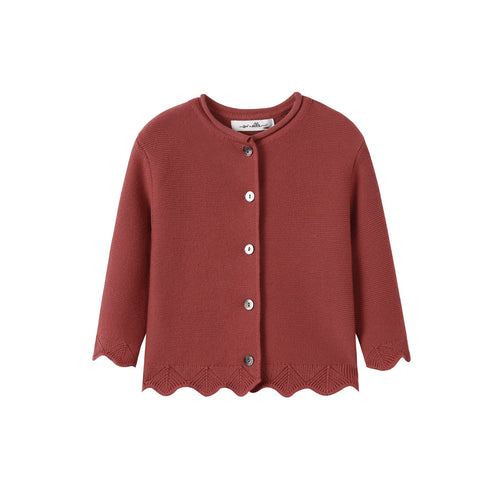 NouNelle Rust Scallop Cardigan