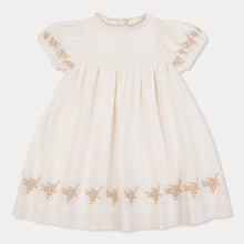 Load image into Gallery viewer, Orange Dimanche Off-White Linen Dress With Embroidery