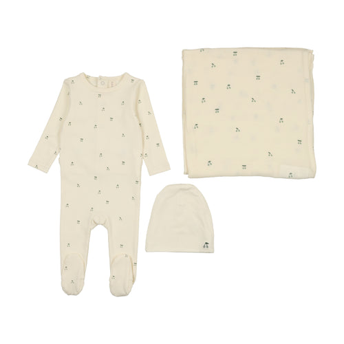 Lilette Scattered Cherry 3PC Set - Ivory/Mint