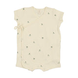 Lilette Scattered Cherry Romper - Ivory/Mint