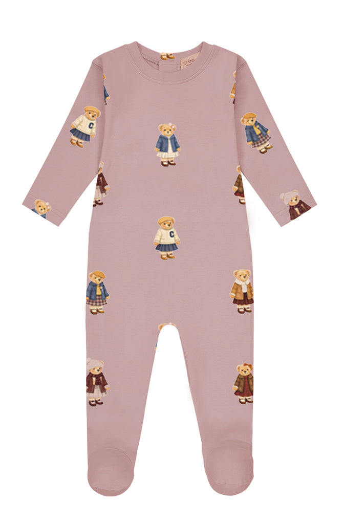 Crew Lounge Teddy Pattern Lounge Footie - Dusk