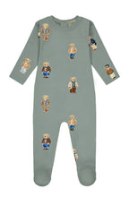 Load image into Gallery viewer, Crew Lounge Teddy Pattern Lounge Footie - Jade